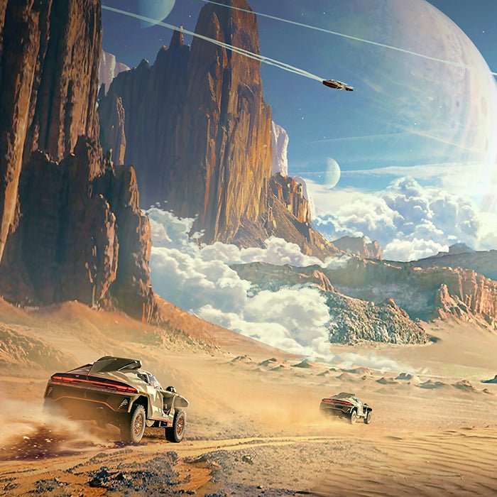 Race on Io Moon - Raphael Lacoste art - (14'' X 11'' / 35.56 X 27.94 cm)