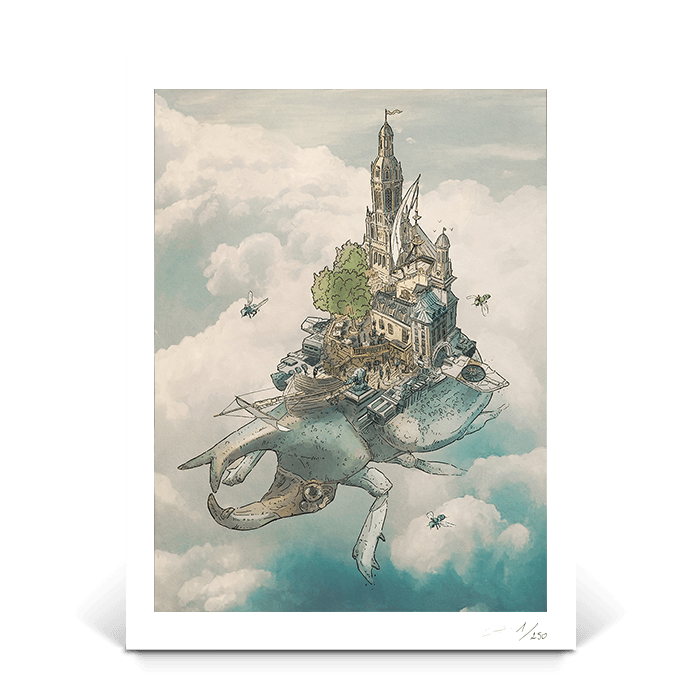 Rhino Beetle City - Gregory Fromenteau art - M (24'' X 18'' / 61 X 45.7 cm)