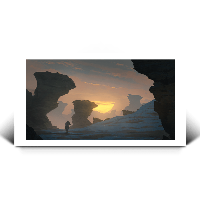 Sunset in desert - Assassin's Creed art - Fine Art Print