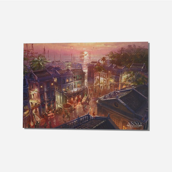 Sunset in New World - Anno art - Metal Poster