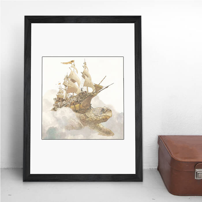 Turtle Pirate Ship - Gregory Fromenteau art - (18'' X 18'' / 45.7 X 45.7 cm)