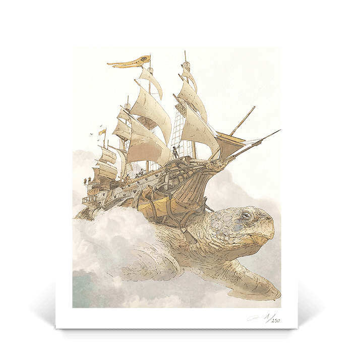 Turtle Pirate Ship - Gregory Fromenteau art - (14'' X 11'' / 35.56 X 27.94 cm)