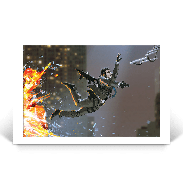 Warden - In action - Six Siege art - Fine Art Print