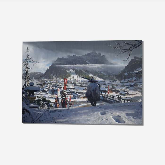 Winter in Sumoto - Assassin's Creed art - Metal Poster