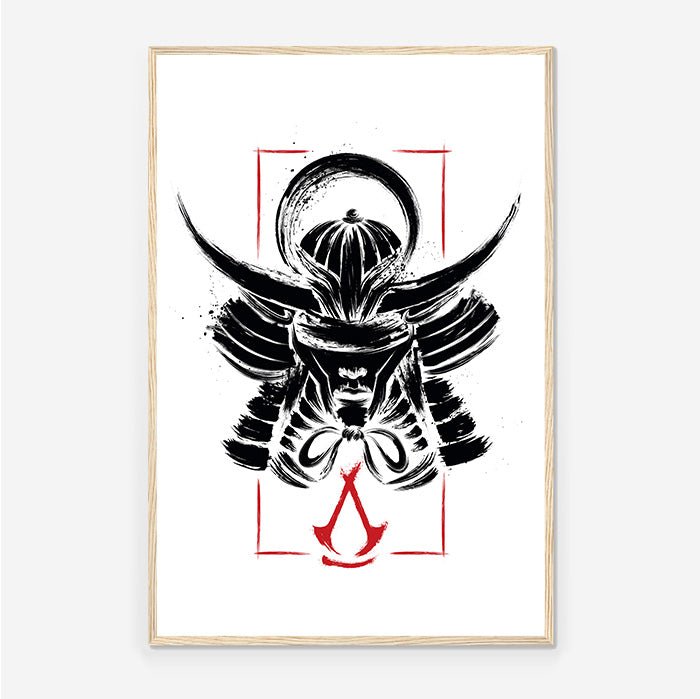 Yasuke portrait – Ink style - Assassin's Creed art - Framed Print