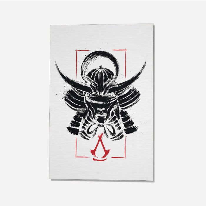 Yasuke portrait – Ink style - Assassin's Creed art - Japanese Wall Scroll