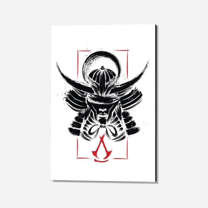 Yasuke portrait – Ink style - Assassin's Creed art - Japanese Wall Scroll