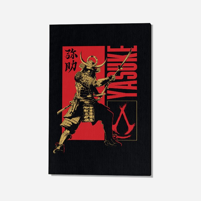 Yasuke posing – black version - Assassin's Creed art - Metal Poster