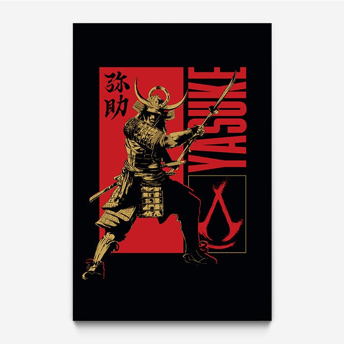 Yasuke posing – black version - Assassin's Creed art - Fine Art Print