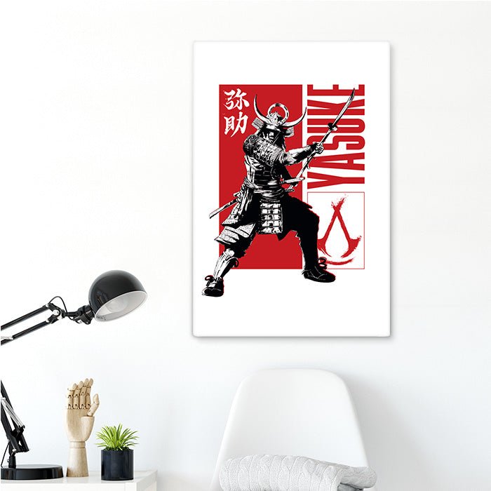 Yasuke posing – white version - Assassin's Creed art - Fine Art Print